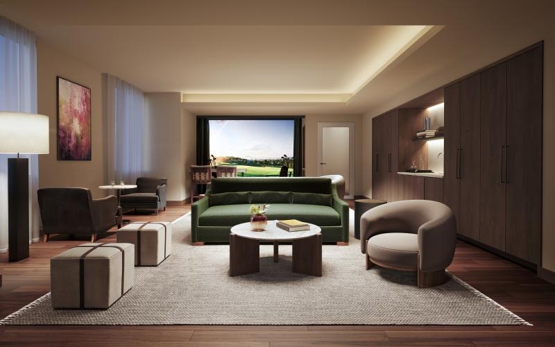 a living room with a large tv