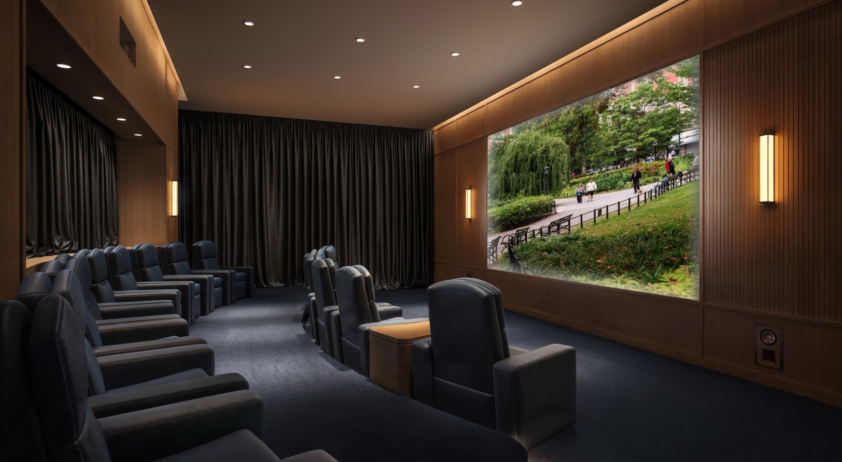 a movie theater with seats