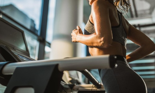 a woman working out in a gym