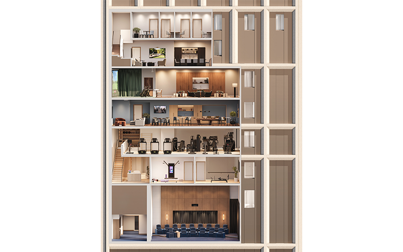 multiple level rendering of a building